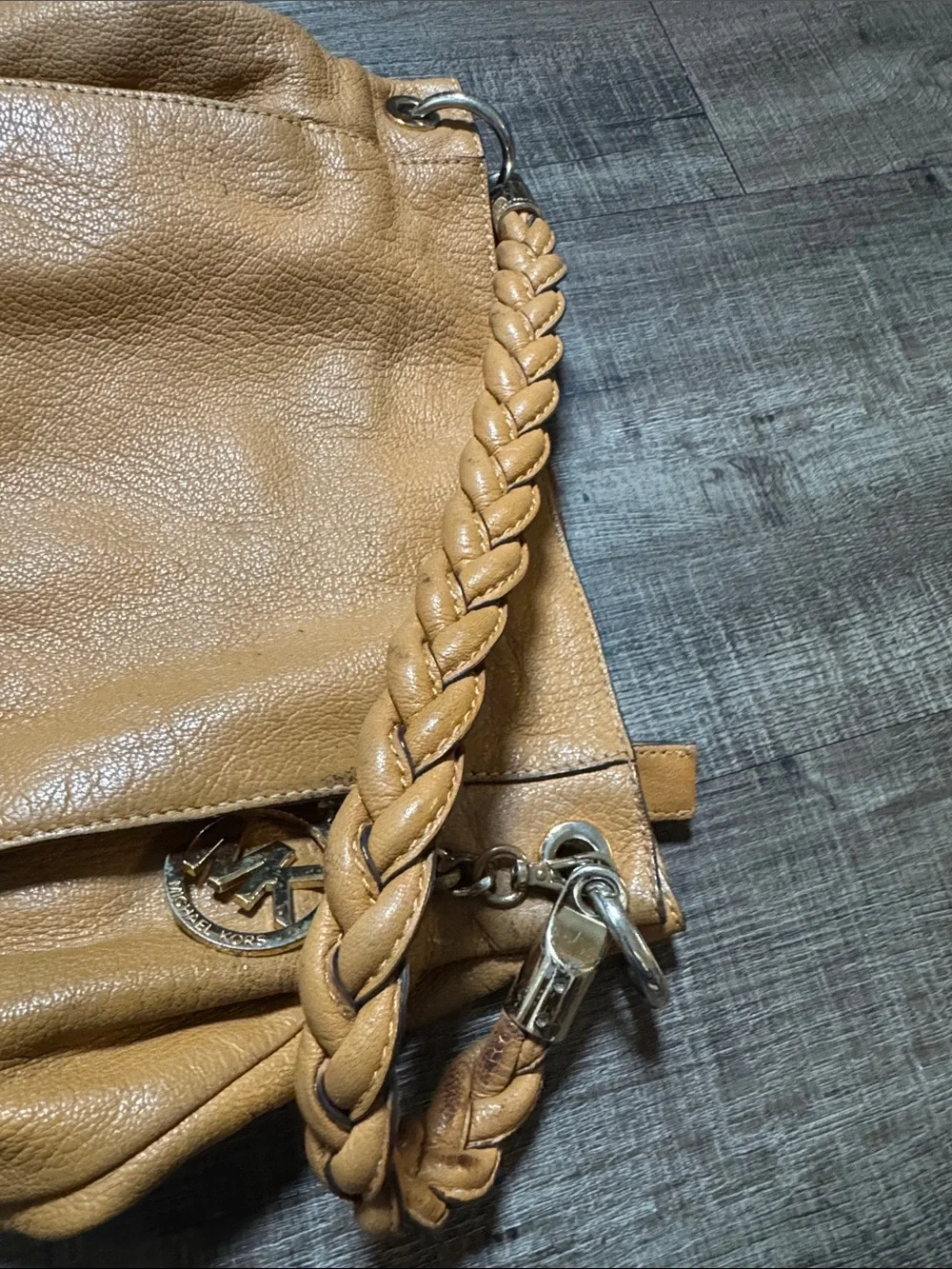 Michael Kors Braided strap Tan Leather Shoulder Bag
